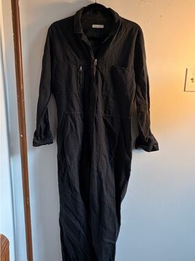 Outerknown Black Jumpsuit with Label Detail